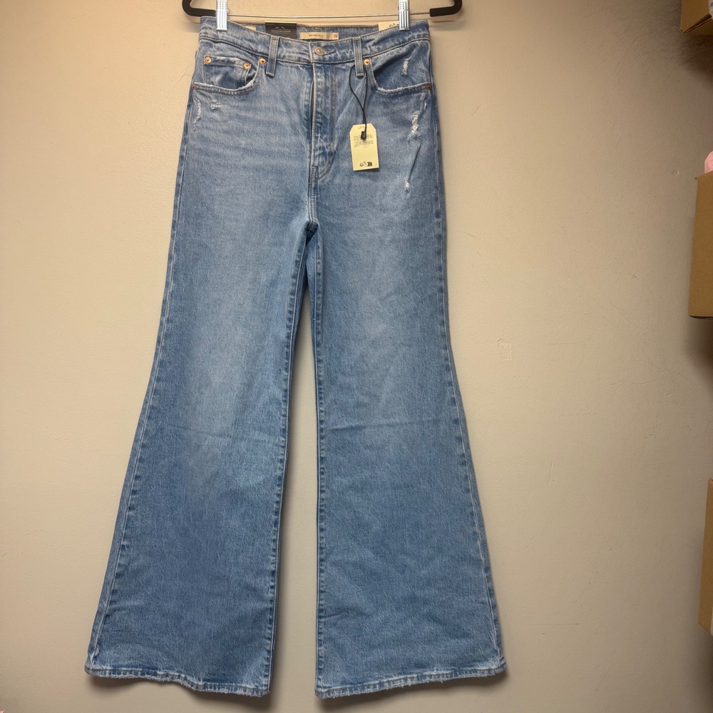Levi's Ribcage Bell Jeans Womens 29 Blue NEW High Rise Flare A75030010